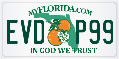 FL license plate EVDP99