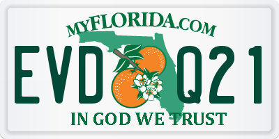 FL license plate EVDQ21