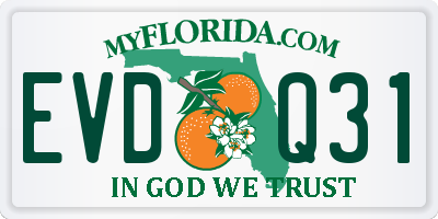 FL license plate EVDQ31