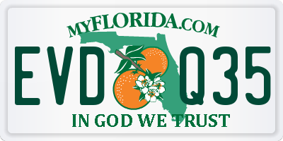 FL license plate EVDQ35