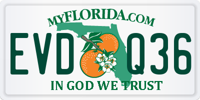 FL license plate EVDQ36