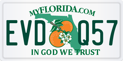 FL license plate EVDQ57