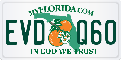 FL license plate EVDQ60
