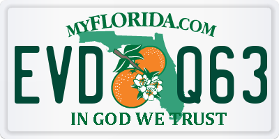 FL license plate EVDQ63