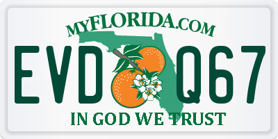 FL license plate EVDQ67