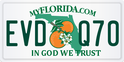 FL license plate EVDQ70