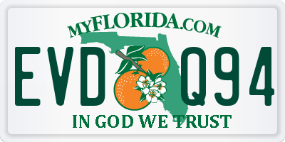 FL license plate EVDQ94