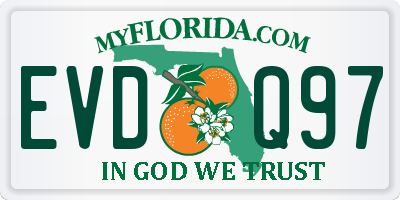 FL license plate EVDQ97