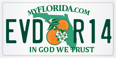 FL license plate EVDR14