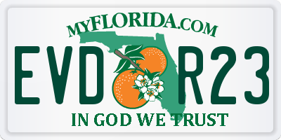 FL license plate EVDR23