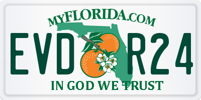 FL license plate EVDR24