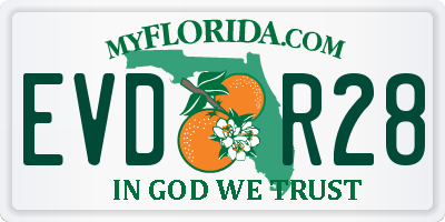 FL license plate EVDR28