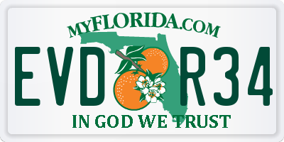 FL license plate EVDR34