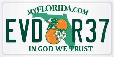 FL license plate EVDR37