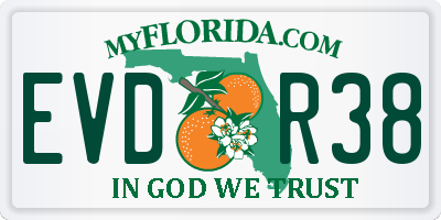 FL license plate EVDR38
