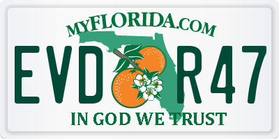 FL license plate EVDR47