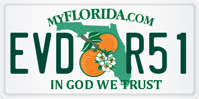 FL license plate EVDR51