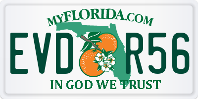 FL license plate EVDR56