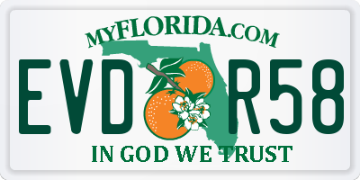 FL license plate EVDR58