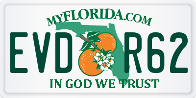 FL license plate EVDR62