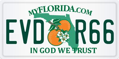 FL license plate EVDR66