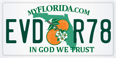 FL license plate EVDR78