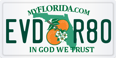 FL license plate EVDR80