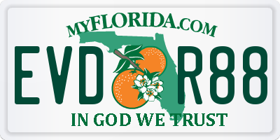 FL license plate EVDR88