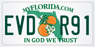 FL license plate EVDR91