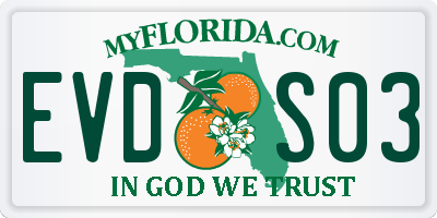 FL license plate EVDS03