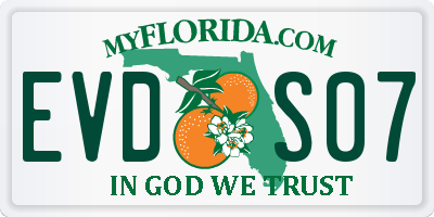 FL license plate EVDS07