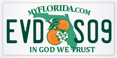 FL license plate EVDS09