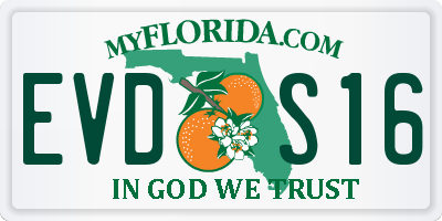 FL license plate EVDS16