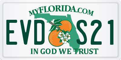 FL license plate EVDS21