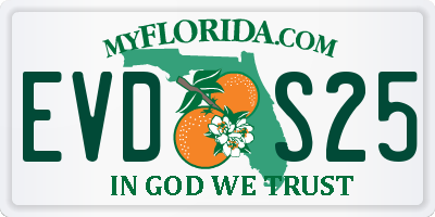 FL license plate EVDS25