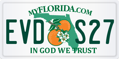 FL license plate EVDS27