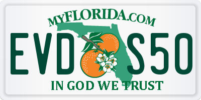FL license plate EVDS50