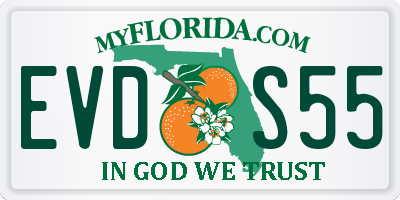 FL license plate EVDS55