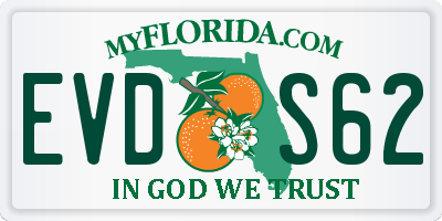 FL license plate EVDS62