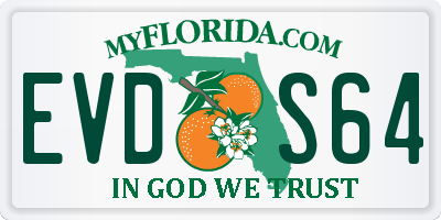 FL license plate EVDS64