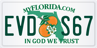FL license plate EVDS67
