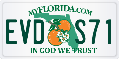 FL license plate EVDS71