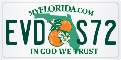 FL license plate EVDS72