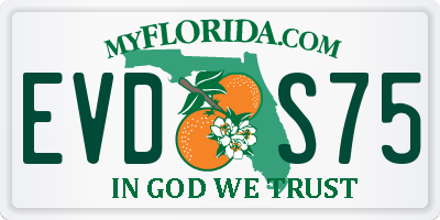 FL license plate EVDS75