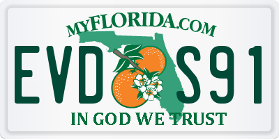 FL license plate EVDS91
