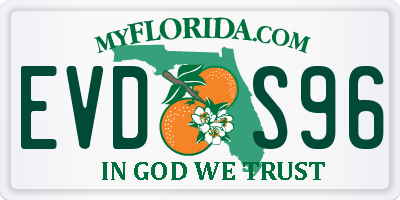 FL license plate EVDS96