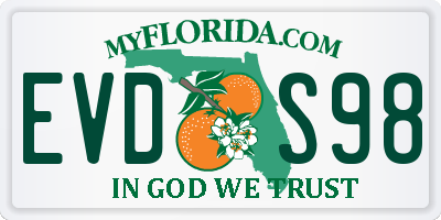 FL license plate EVDS98