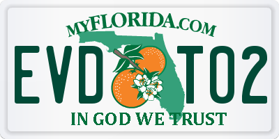 FL license plate EVDT02