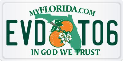 FL license plate EVDT06