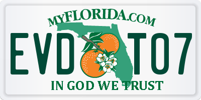 FL license plate EVDT07